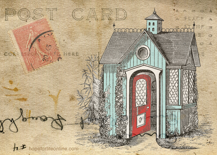 Vintage House Postcard Hope For Life